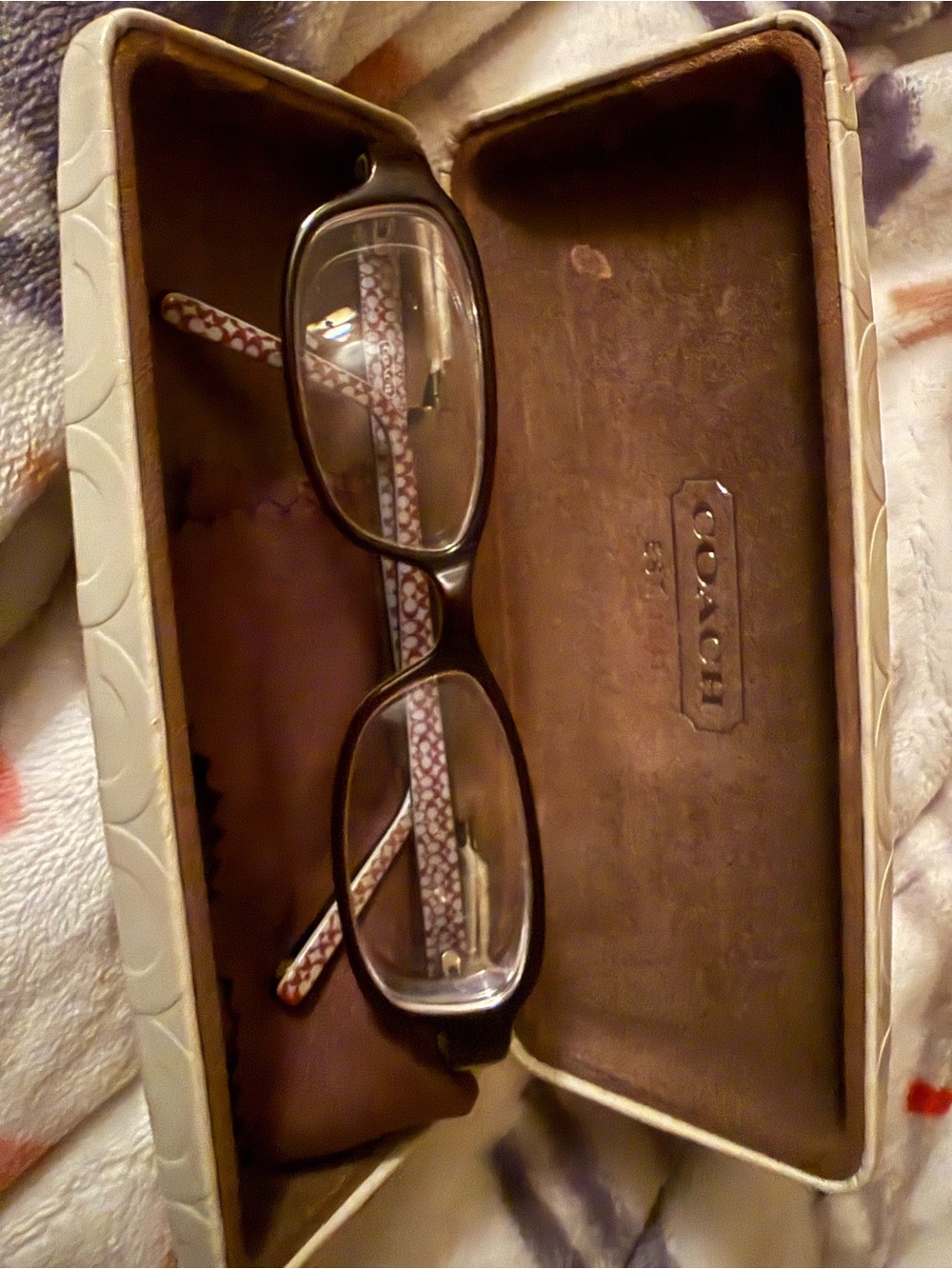 Coach Brown Frames with Pink Patterned Arms
